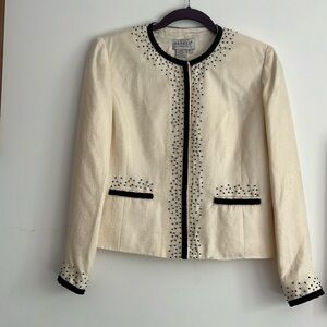 Adrianna Papell 100% silk blazer/ Chanell vibes